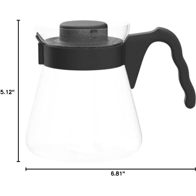 Servidor de Café Hario V60 de Vidrio 700ml Negro