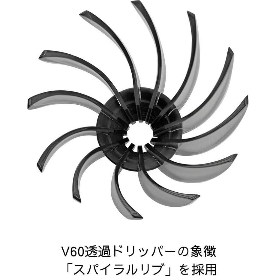 Cafetera Goteo Hario V60 Suiren 02 Negro Transparente 210g