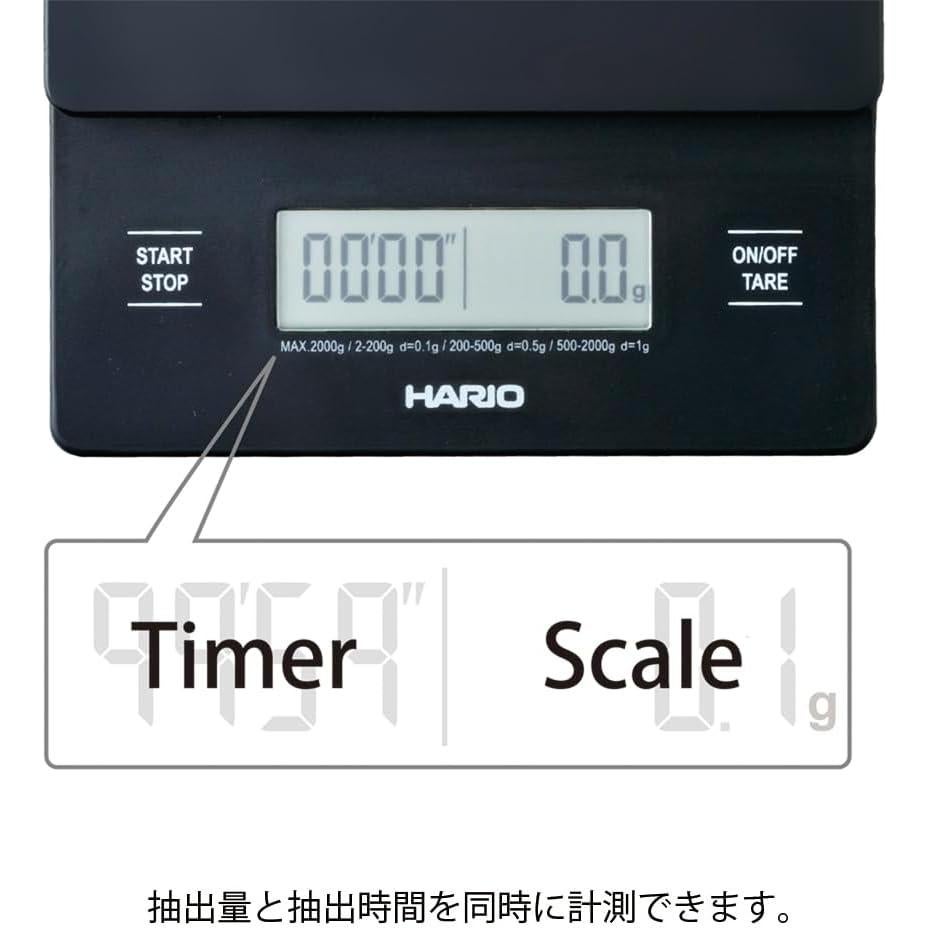 Balanza de Goteo Hario V60 Negra con Temporizador 2000g