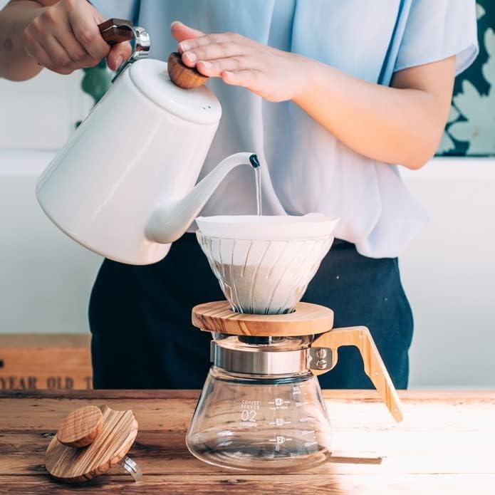 Servidor de Café Hario V60 600ml Madera de Olivo
