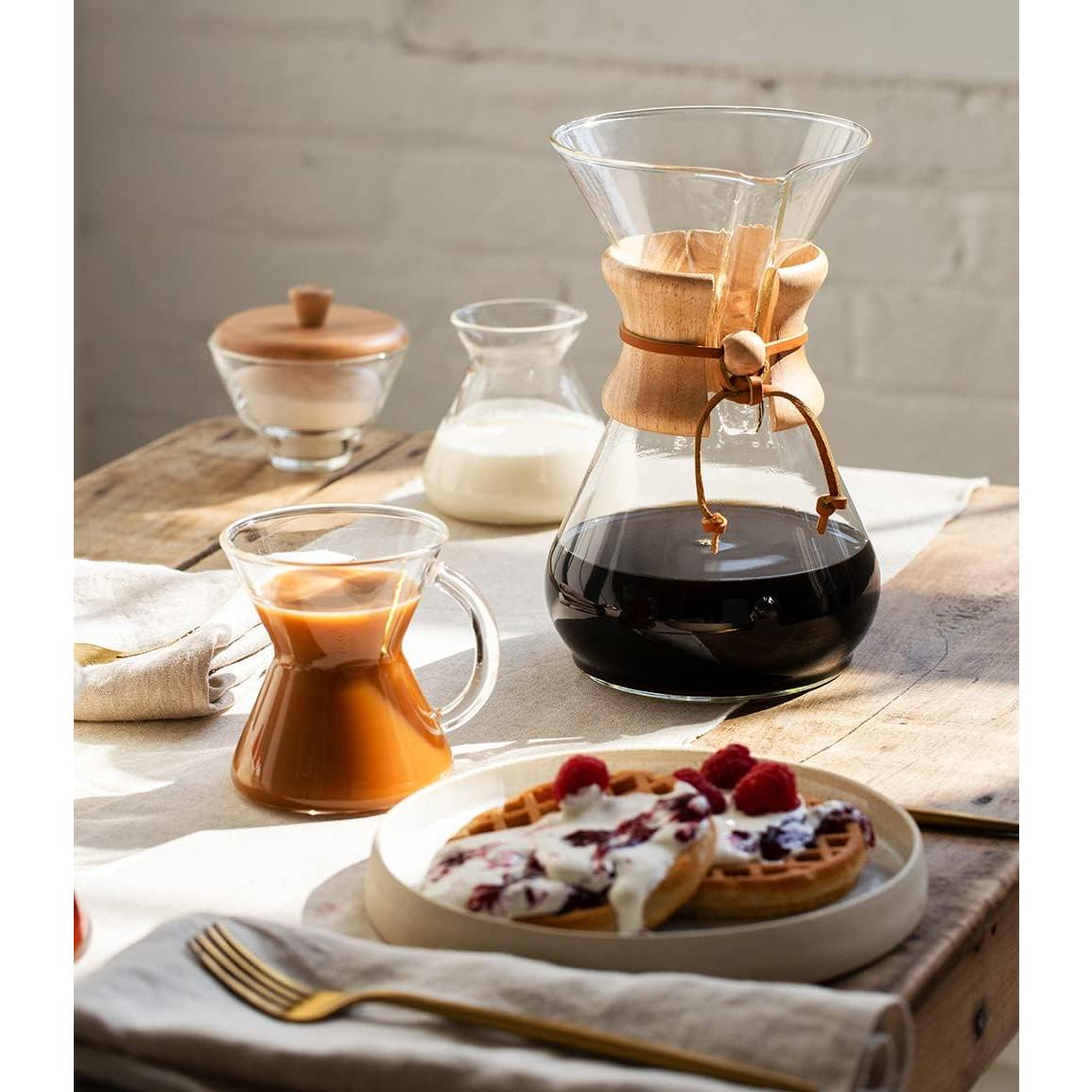 Cafetera Chemex Pour-Over Clásica 8 Tazas Vidrio Borosilicato
