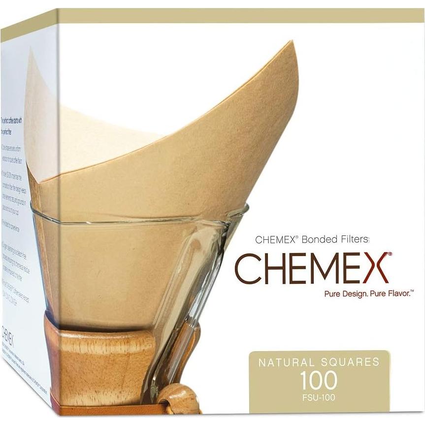Filtros de Café Chemex Naturales Cuadrados 100 Unidades