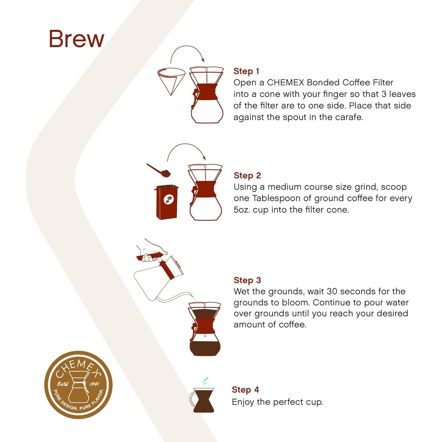 Cafetera Chemex Pour-Over Clásica 10 Tazas - Vidrio Borosilicato