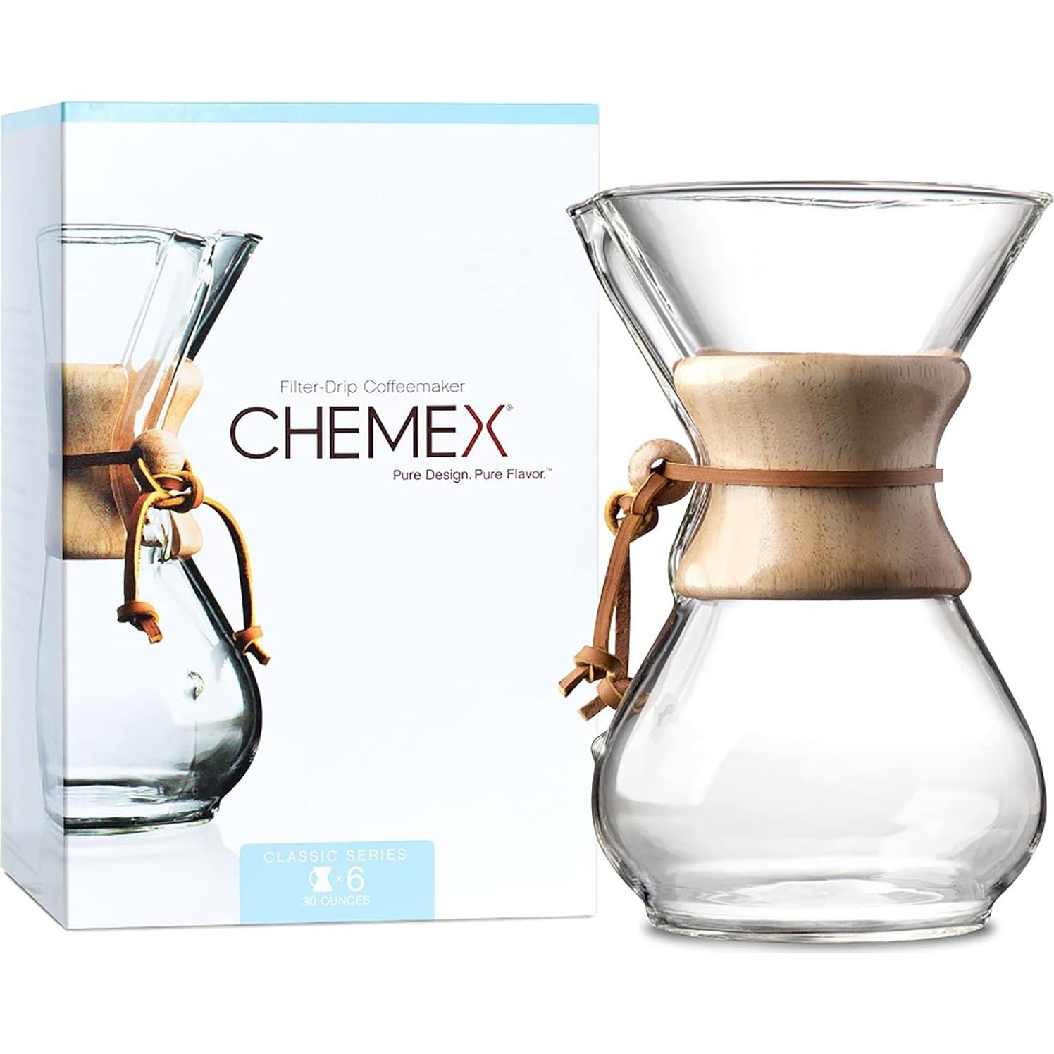 Cafetera de vidrio CHEMEX Clásica 6 Tazas + 100 filtros