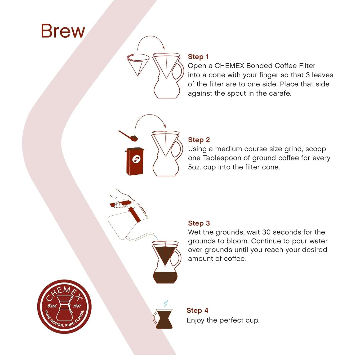 Cafetera Chemex de Vidrio 8 Tazas CM-8GH - Manual