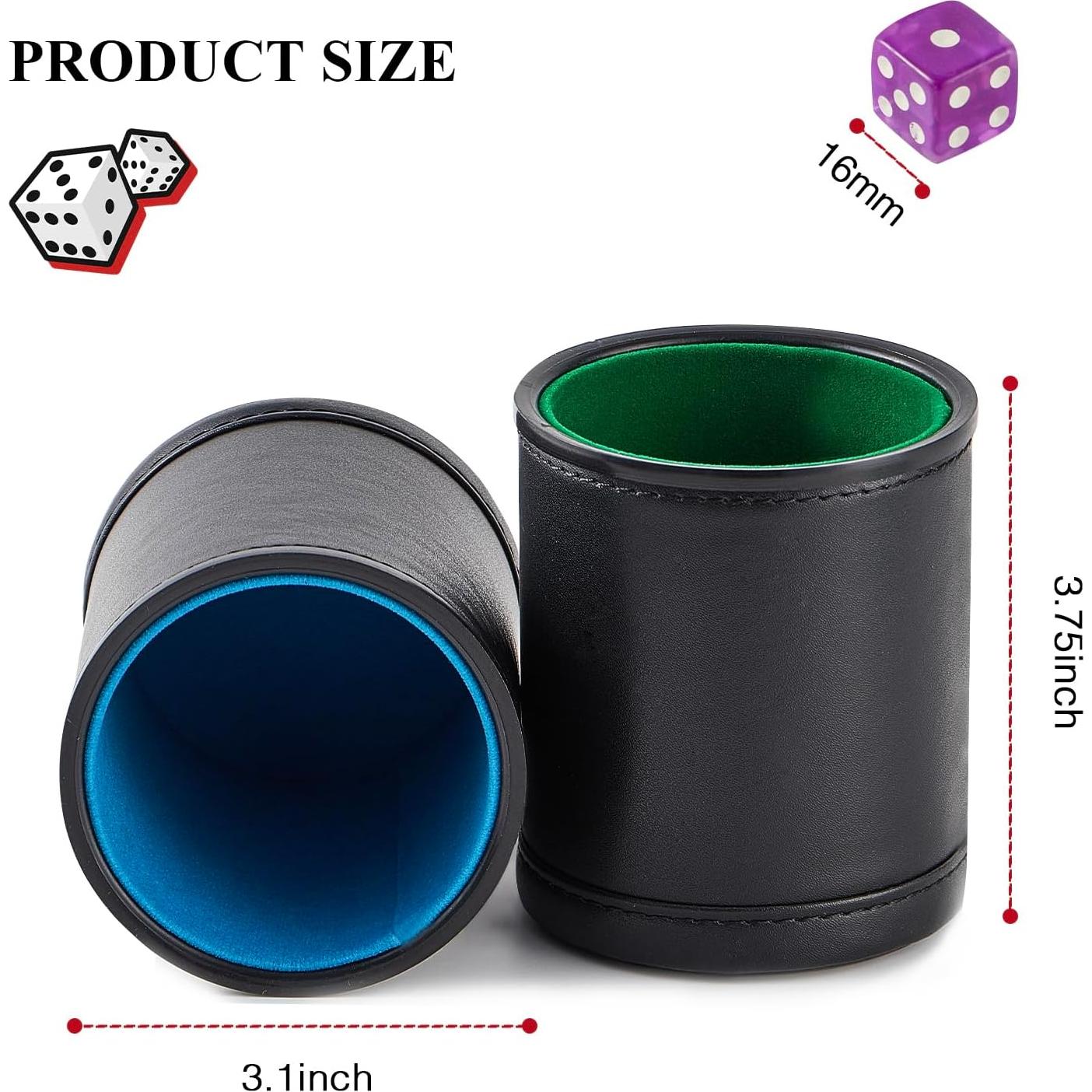 Paquete de 5 Copas de Dados TOPTAN con Terciopelo Colorido