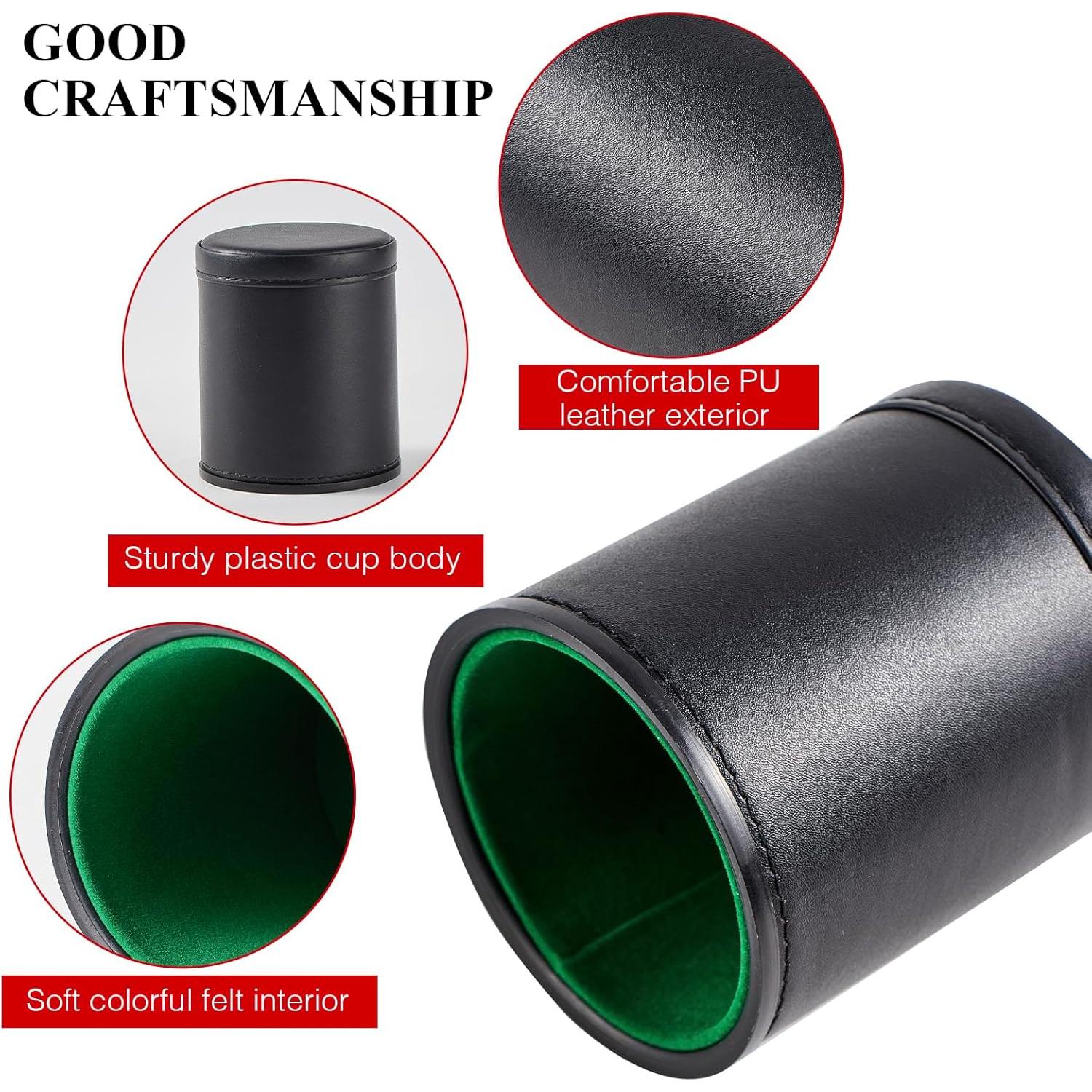 Paquete de 5 Copas de Dados TOPTAN con Terciopelo Colorido