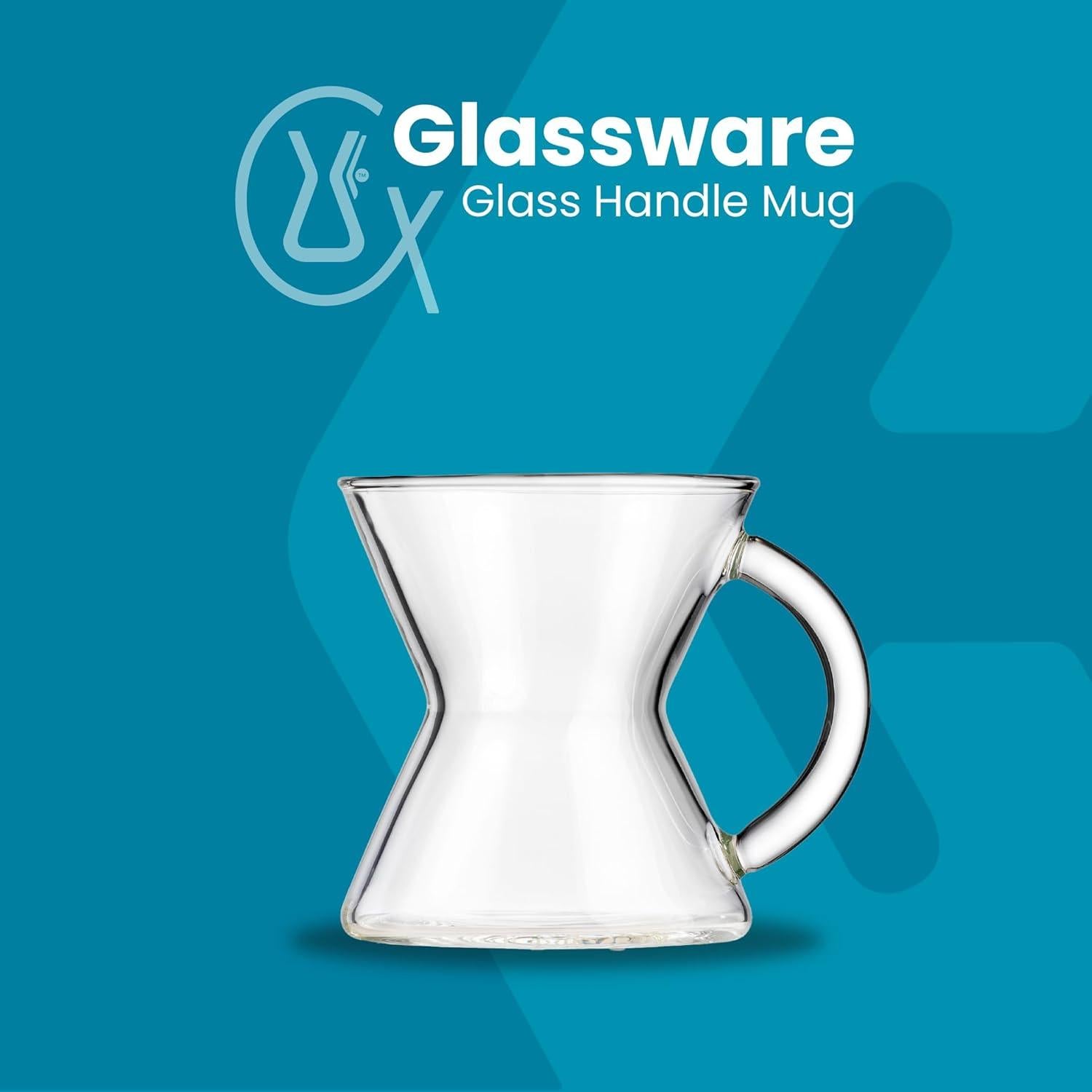 Taza de café de vidrio soplado Chemex 295 ml diseño elegante