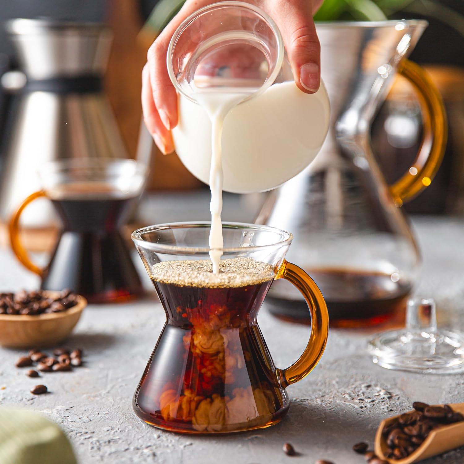 Taza de café de vidrio soplado Chemex 295 ml diseño elegante