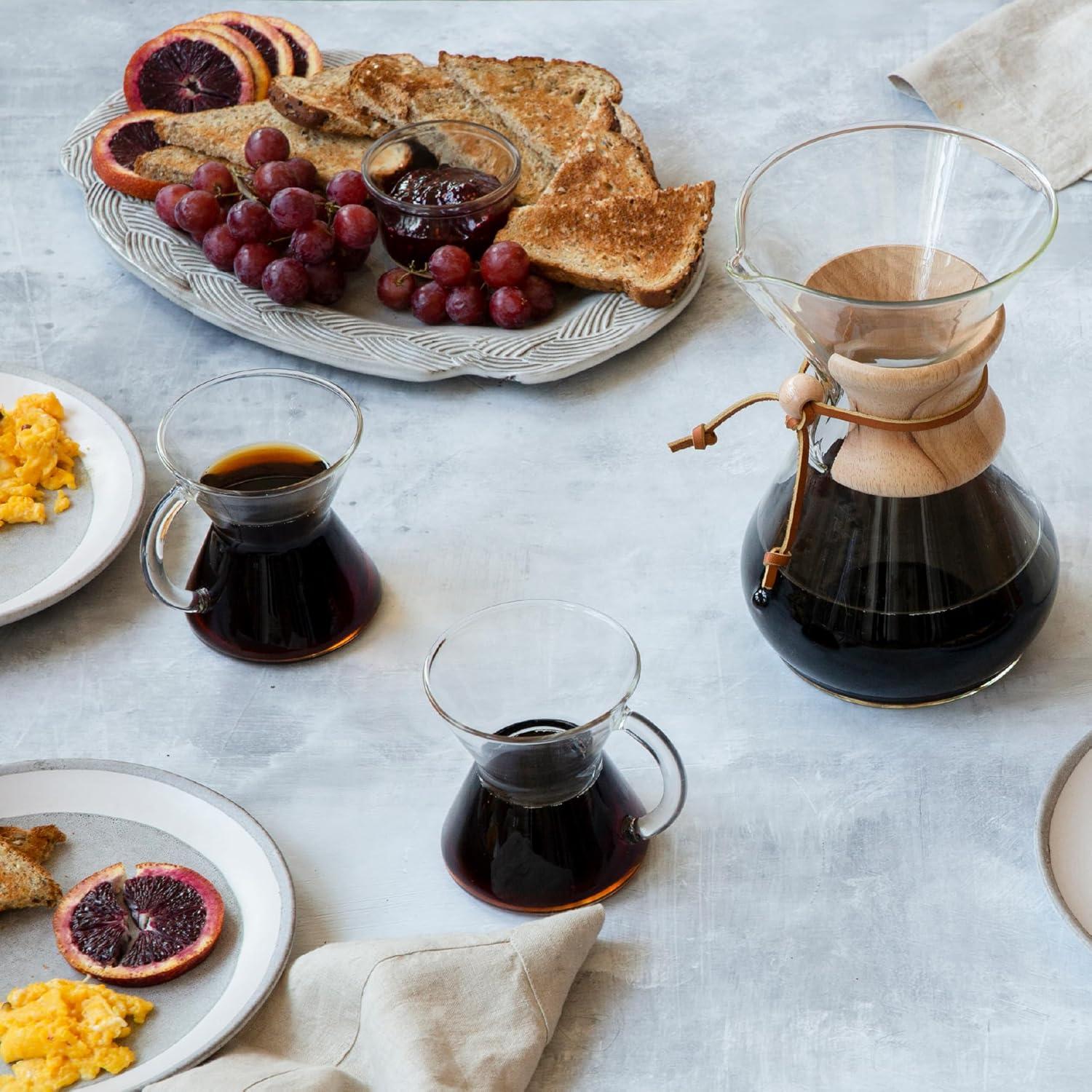 Taza de café de vidrio soplado Chemex 295 ml diseño elegante