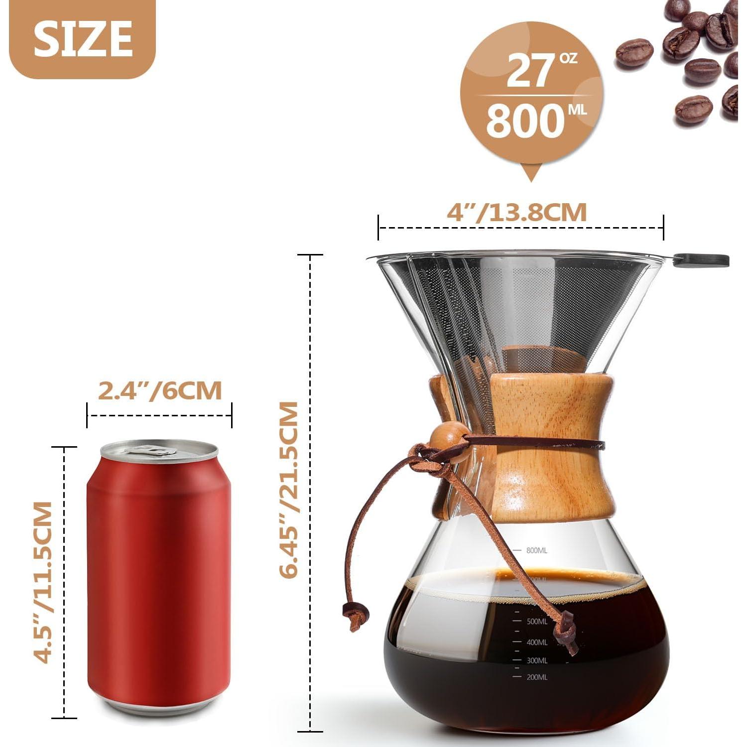 Cafetera de Goteo Yopinmall 800 ML Vidrio Borosilicato