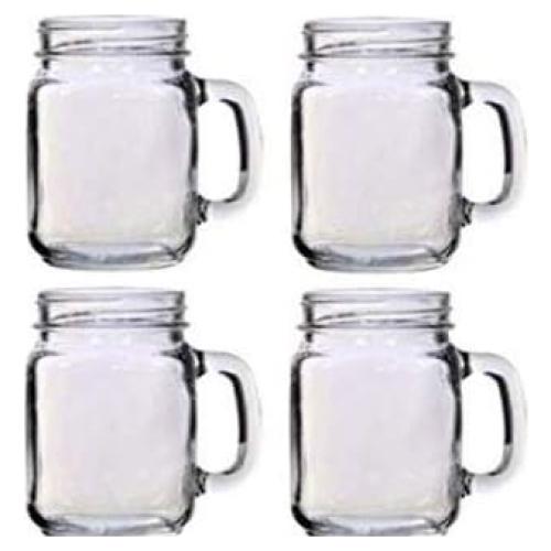 Tarros de cristal Mason 0.47L con asas - Set de 4 Great Products Plus