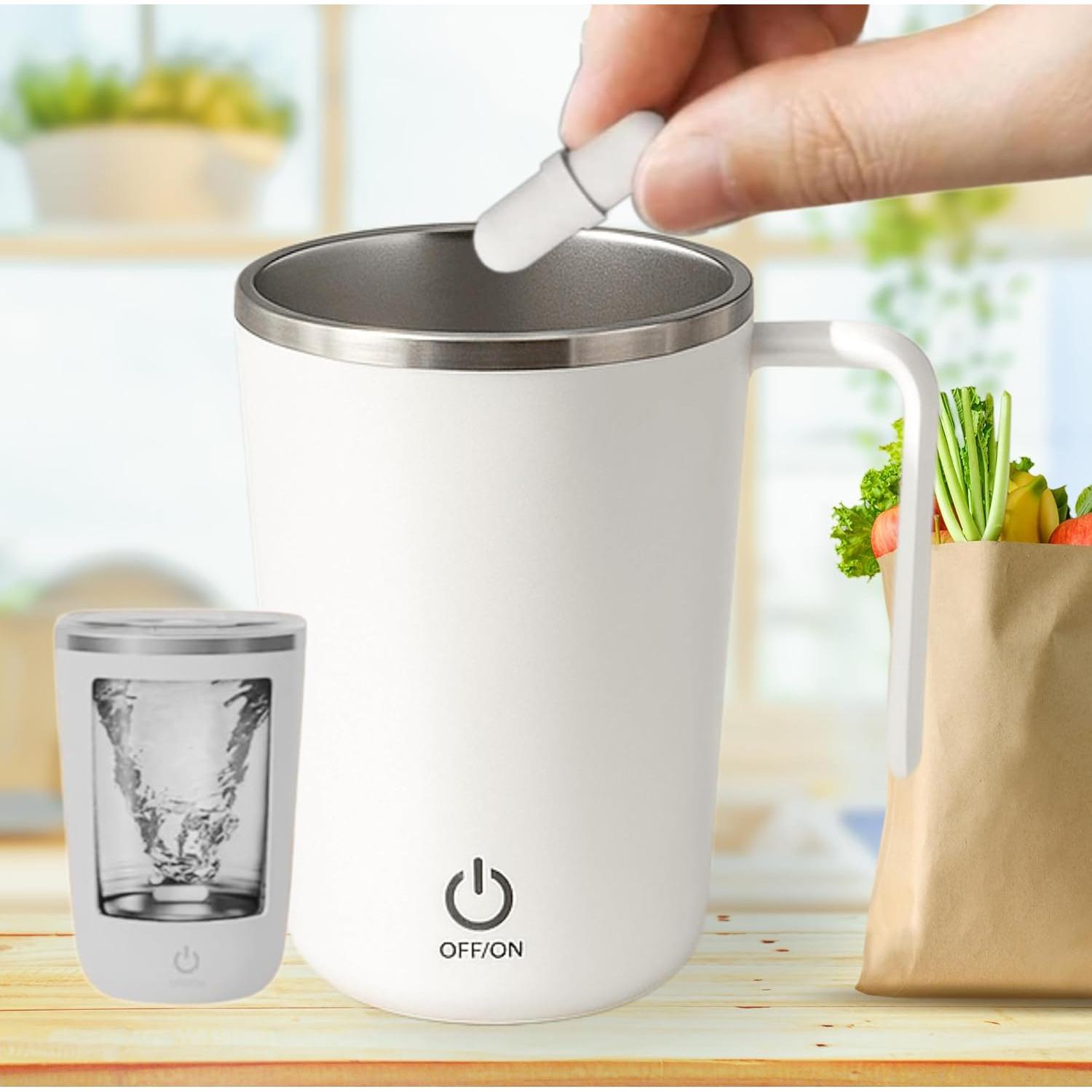 Taza de café auto mezcladora FsKPRO blanca 12.45x9x7.99cm