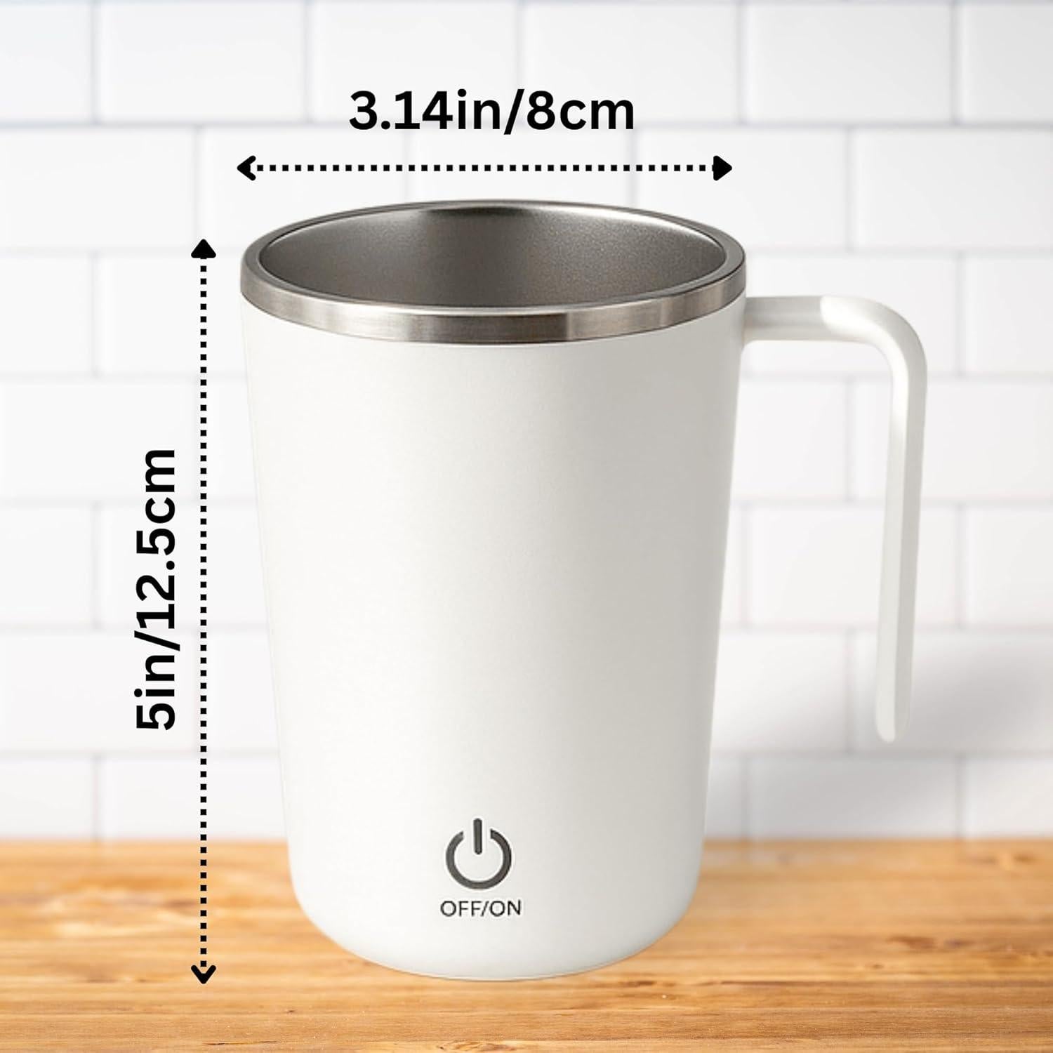 Taza de café auto mezcladora FsKPRO blanca 12.45x9x7.99cm