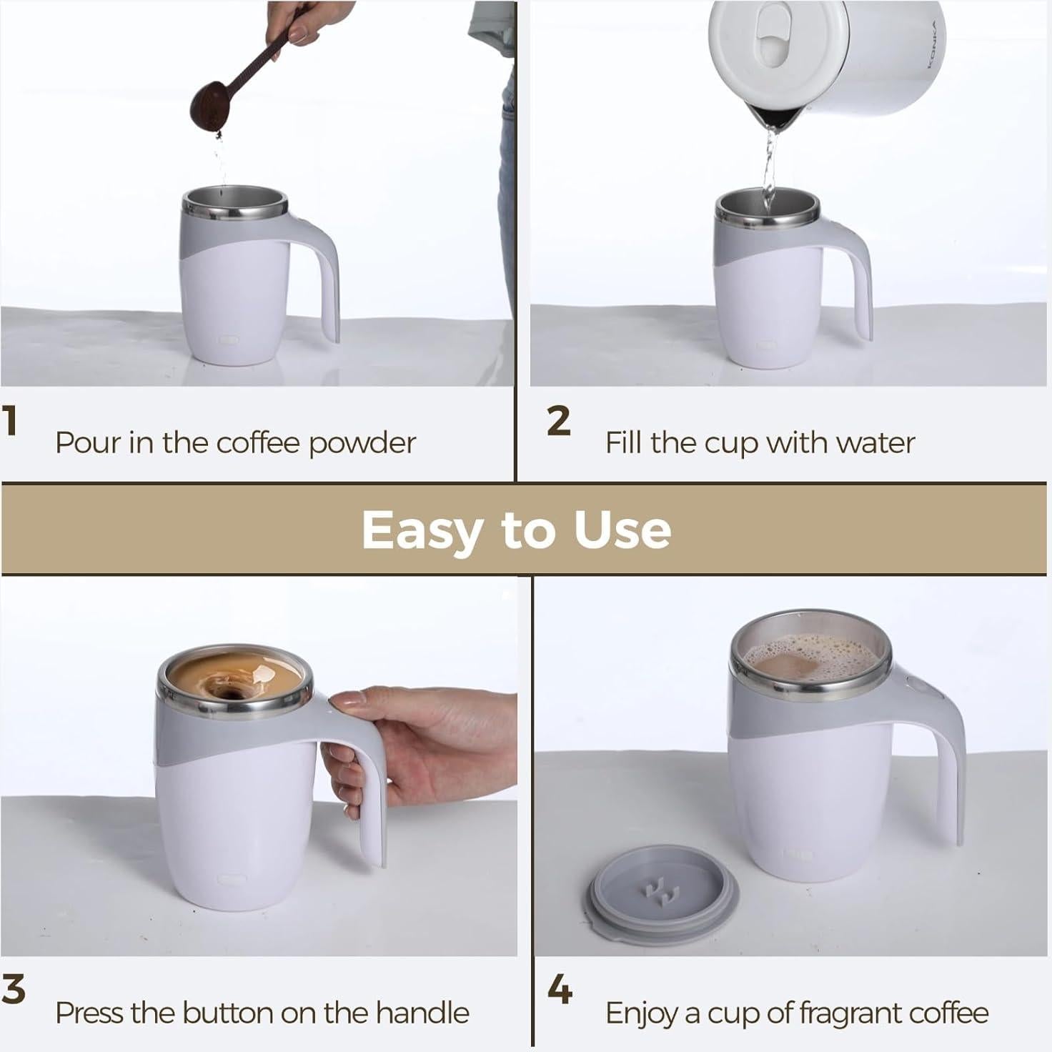 Taza de café auto mezcladora Lnrueg 393.7ml 2 piezas