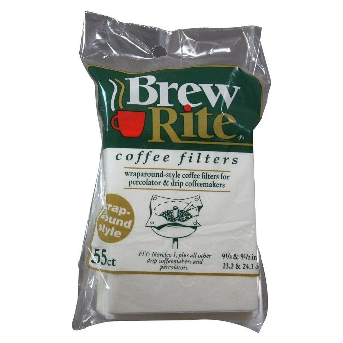 Filtros de café percolador Brew Rite 55 unidades papel crepé