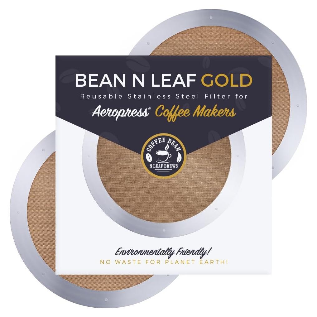 Paquete de 2 Filtros de Acero Inoxidable AeroPress Coffee Bean
