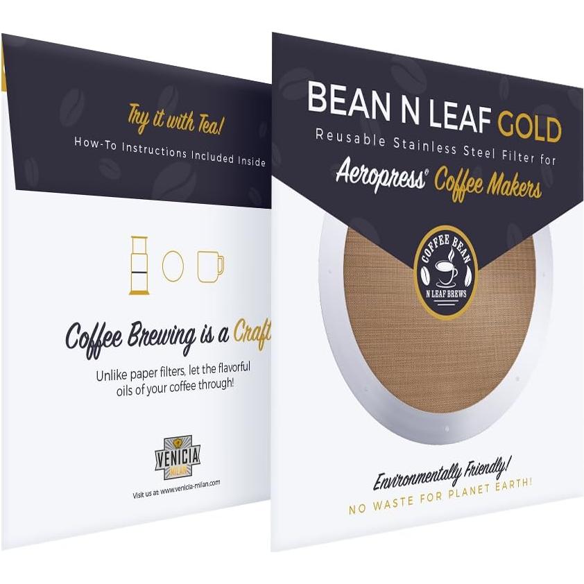 Paquete de 2 Filtros de Acero Inoxidable AeroPress Coffee Bean