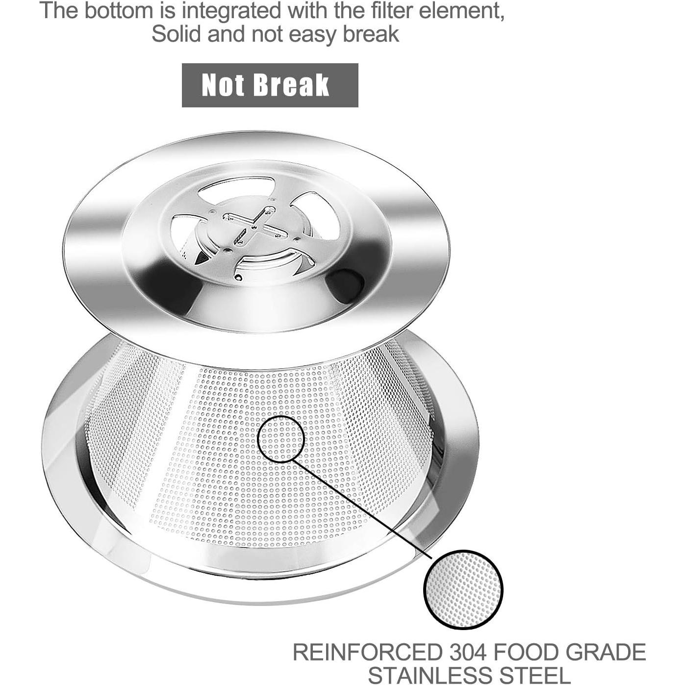 Goteador de Café Hanlomele Acero Inoxidable 1-2 Taza Doble Malla