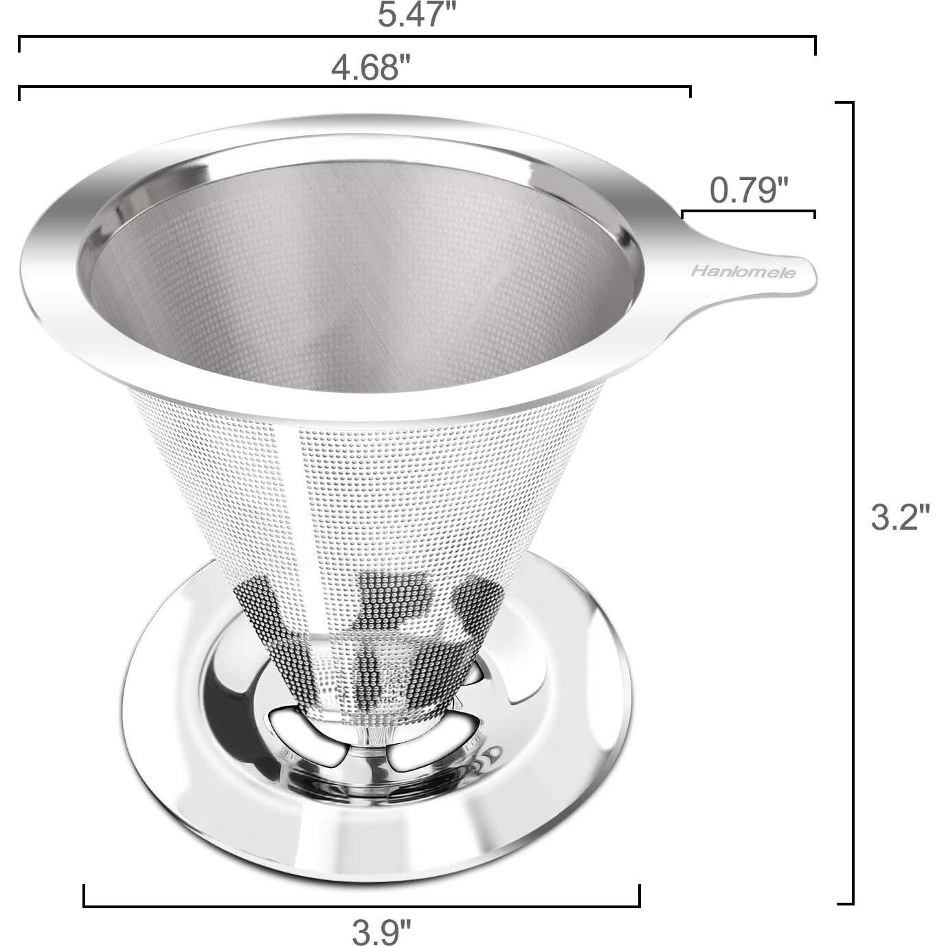 Goteador de Café Hanlomele Acero Inoxidable 1-2 Taza Doble Malla