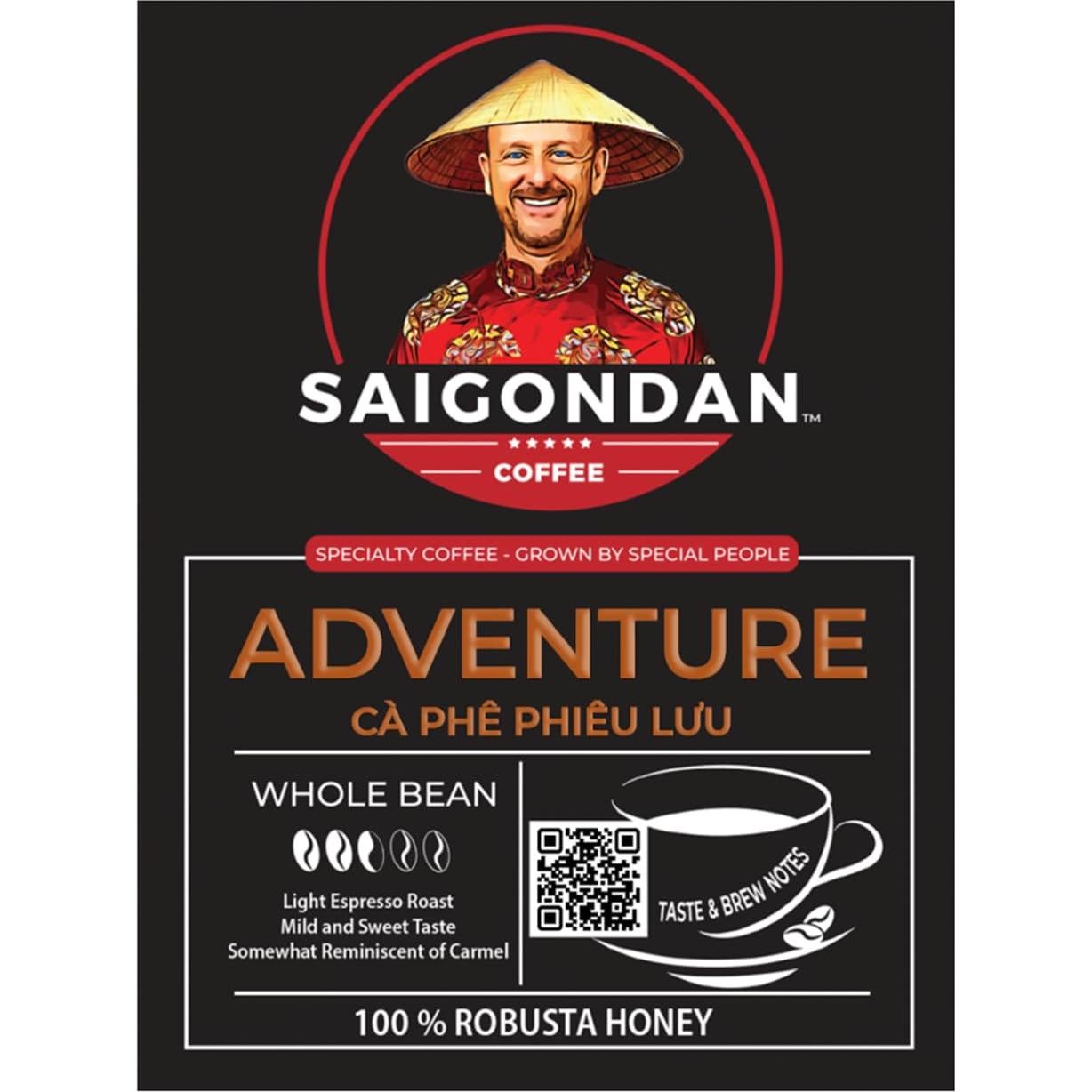 Café en Grano Saigondan Aventura 340g - 100% Robusta Vietnamita