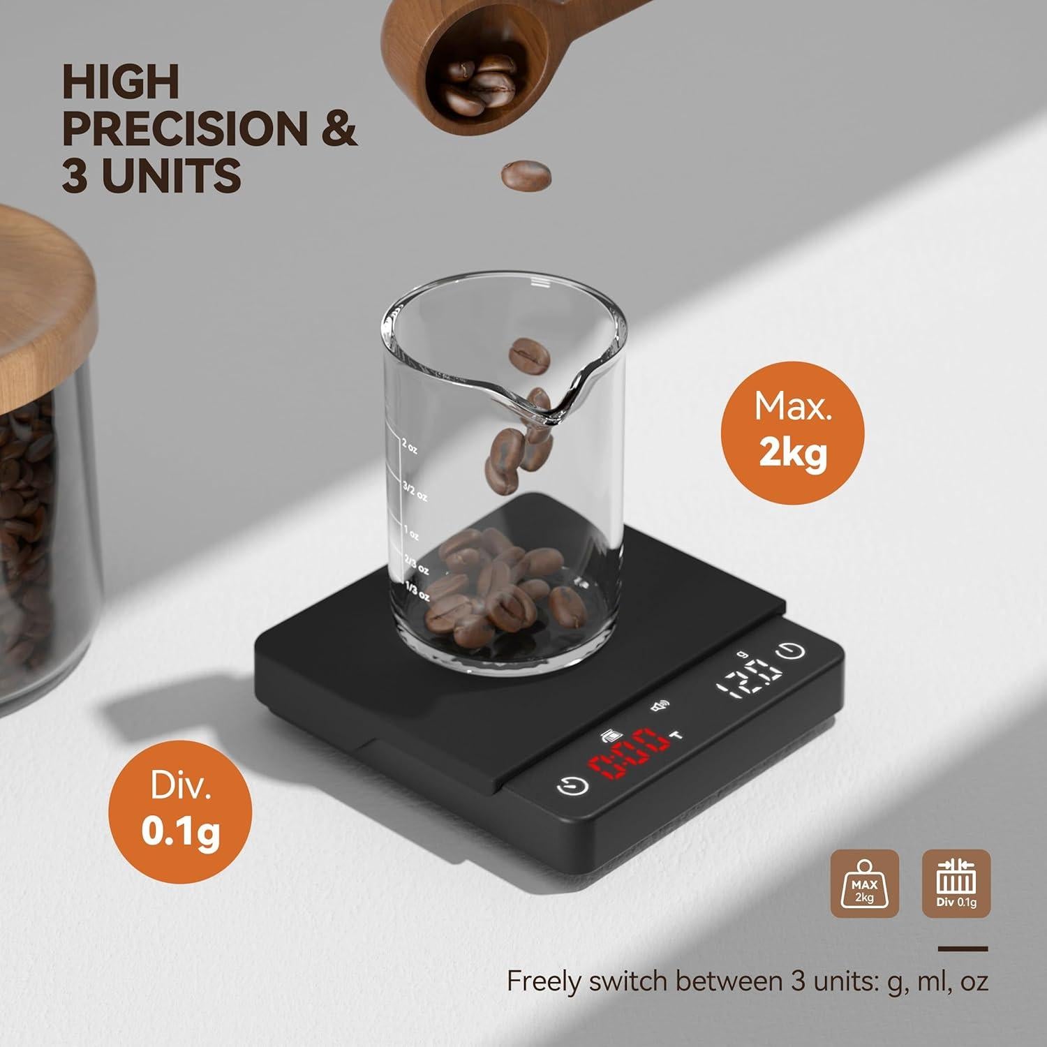 Báscula de café Bucanim Mini3 0.1g alta precisión 2kg
