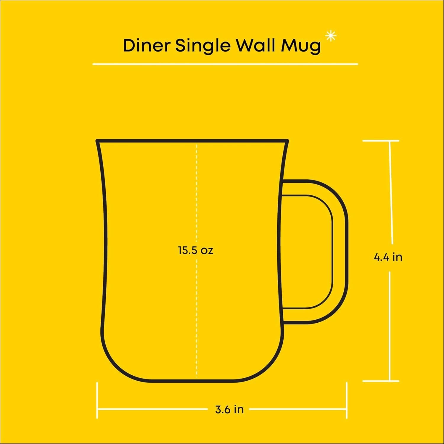 Set de 6 Tazas de Café de Vidrio JoyJolt 15.5oz Apto Lavavajillas