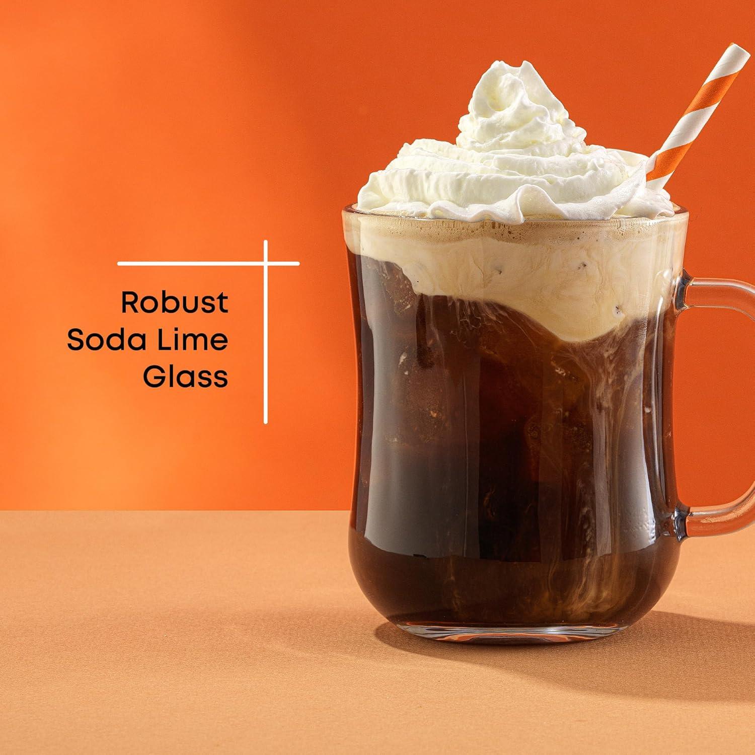 Set de 6 Tazas de Café de Vidrio JoyJolt 15.5oz Apto Lavavajillas