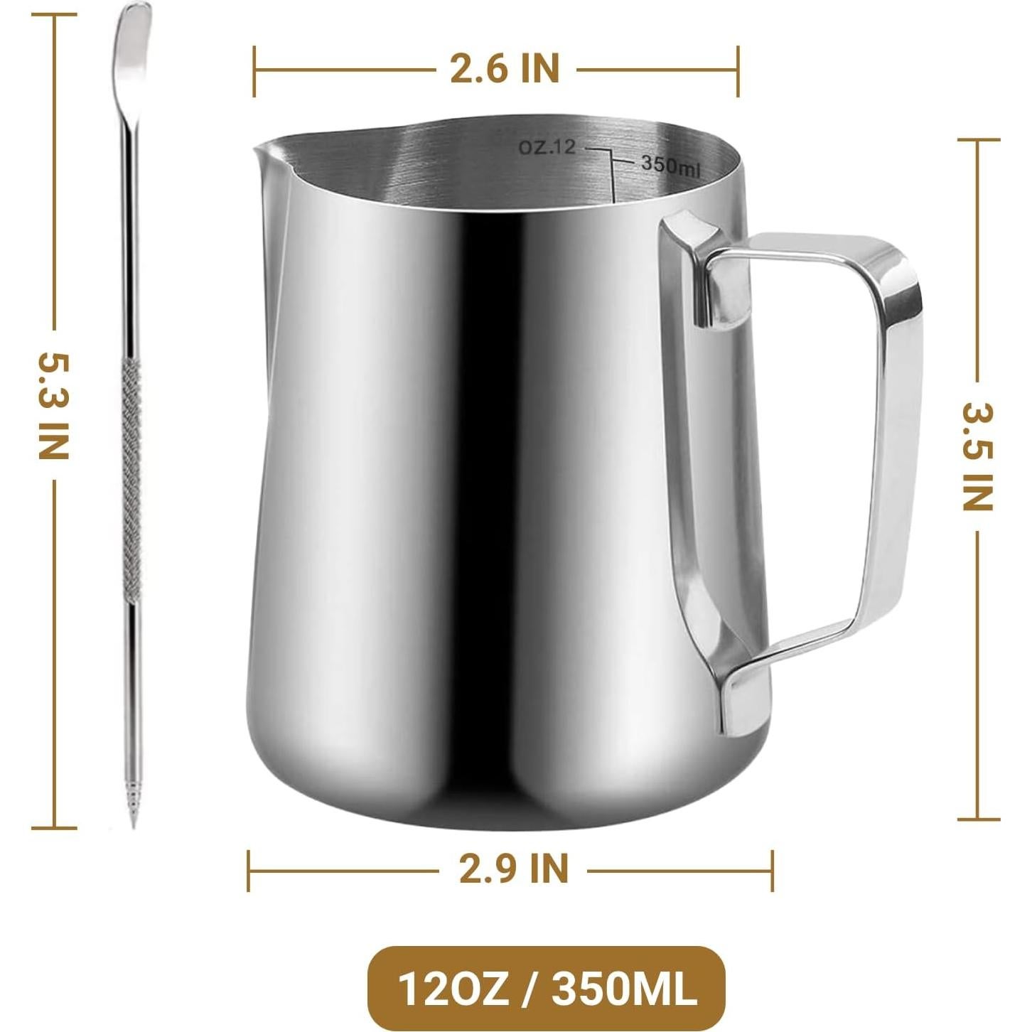 Jarra Espumadora de Leche UMUACCAN 350ml Acero Inoxidable