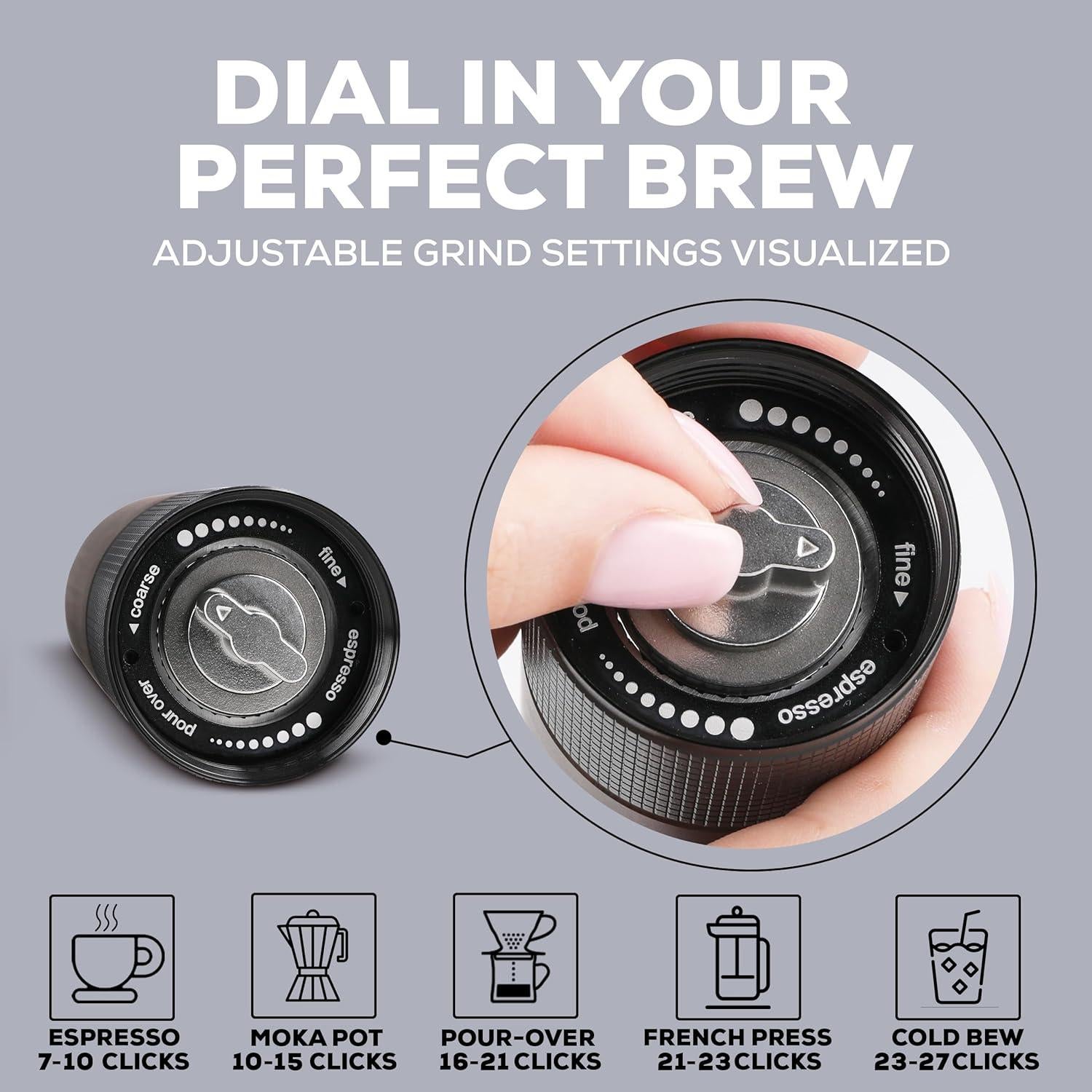 Molino de Café Manual Terra CREMA TC1 - Acero Inoxidable, 0.53 kg