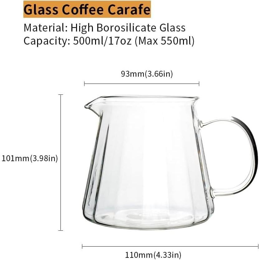 Jarra de Café de Vidrio Watchget 500ml - Resistente al Calor