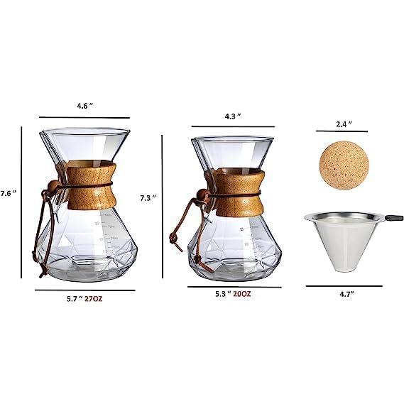 Cafetera de Goteo HYAXGM 800ml Vidrio Borosilicato