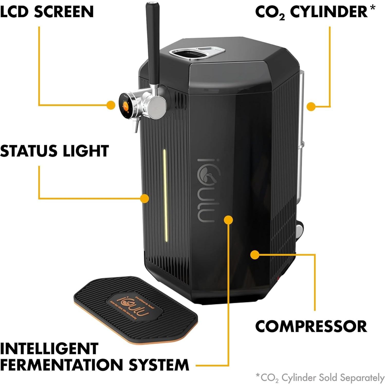 Cervecero Automático iGulu F1 3.8L Control Temperatura y Presión