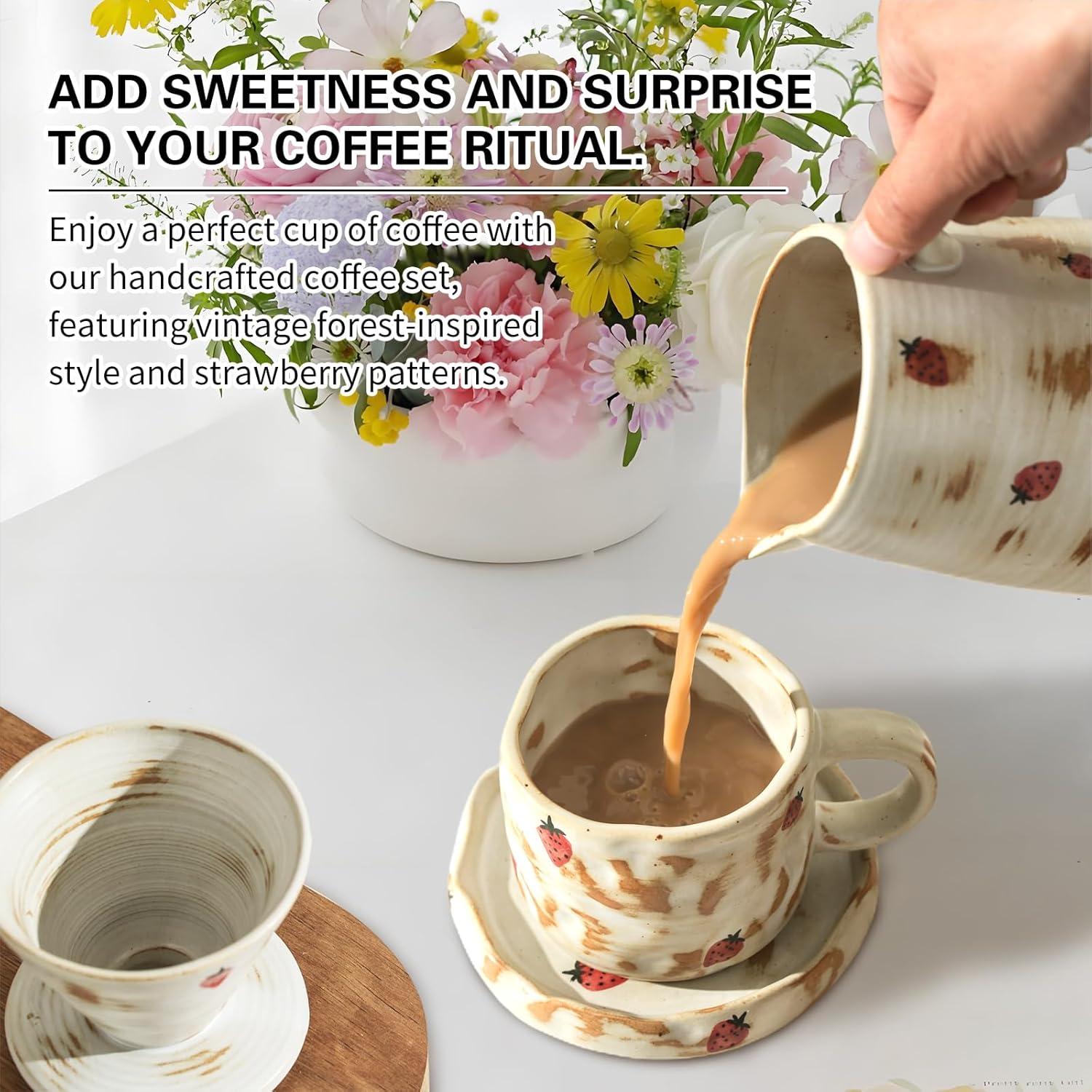 Juego de Cafetera de Vertido Roperu 20 oz con Taza y Filtros