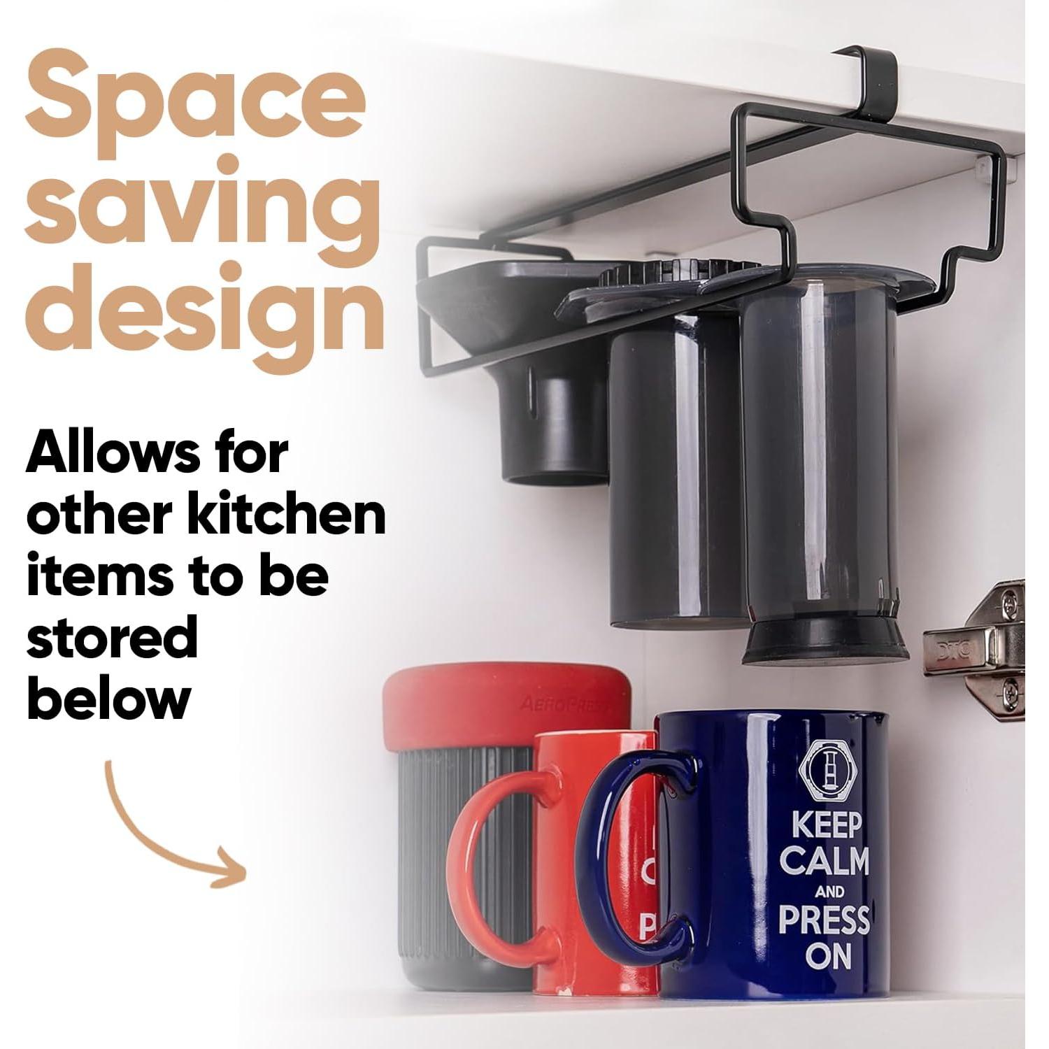 Estante Colgante Altura para AeroPress - Negro, Acero Aleado