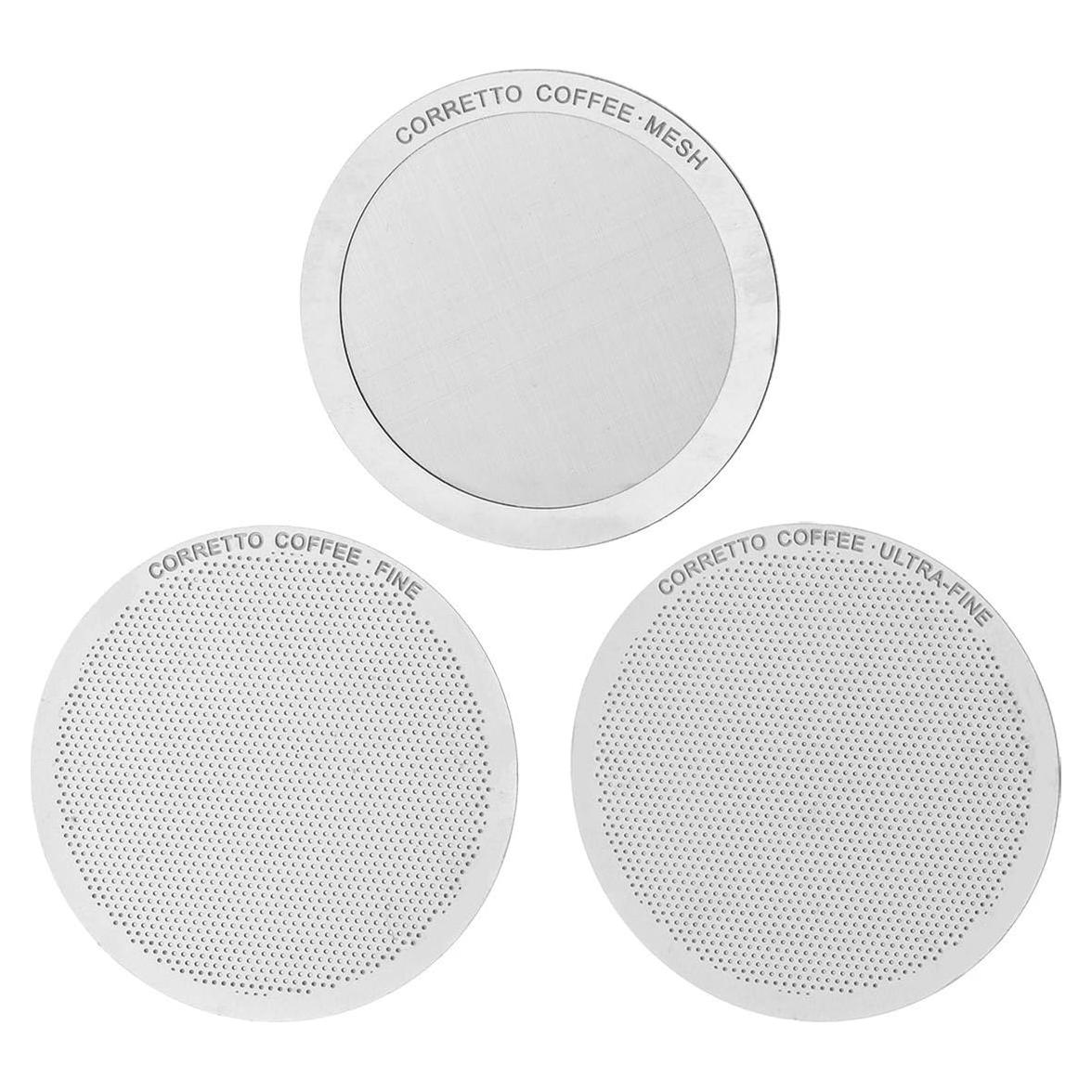 Juego de 3 Filtros Metálicos Reutilizables Corretto para AeroPress