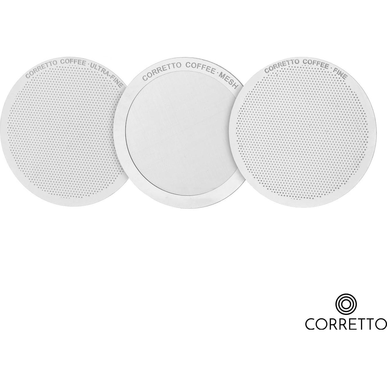 Juego de 3 Filtros Metálicos Reutilizables Corretto para AeroPress