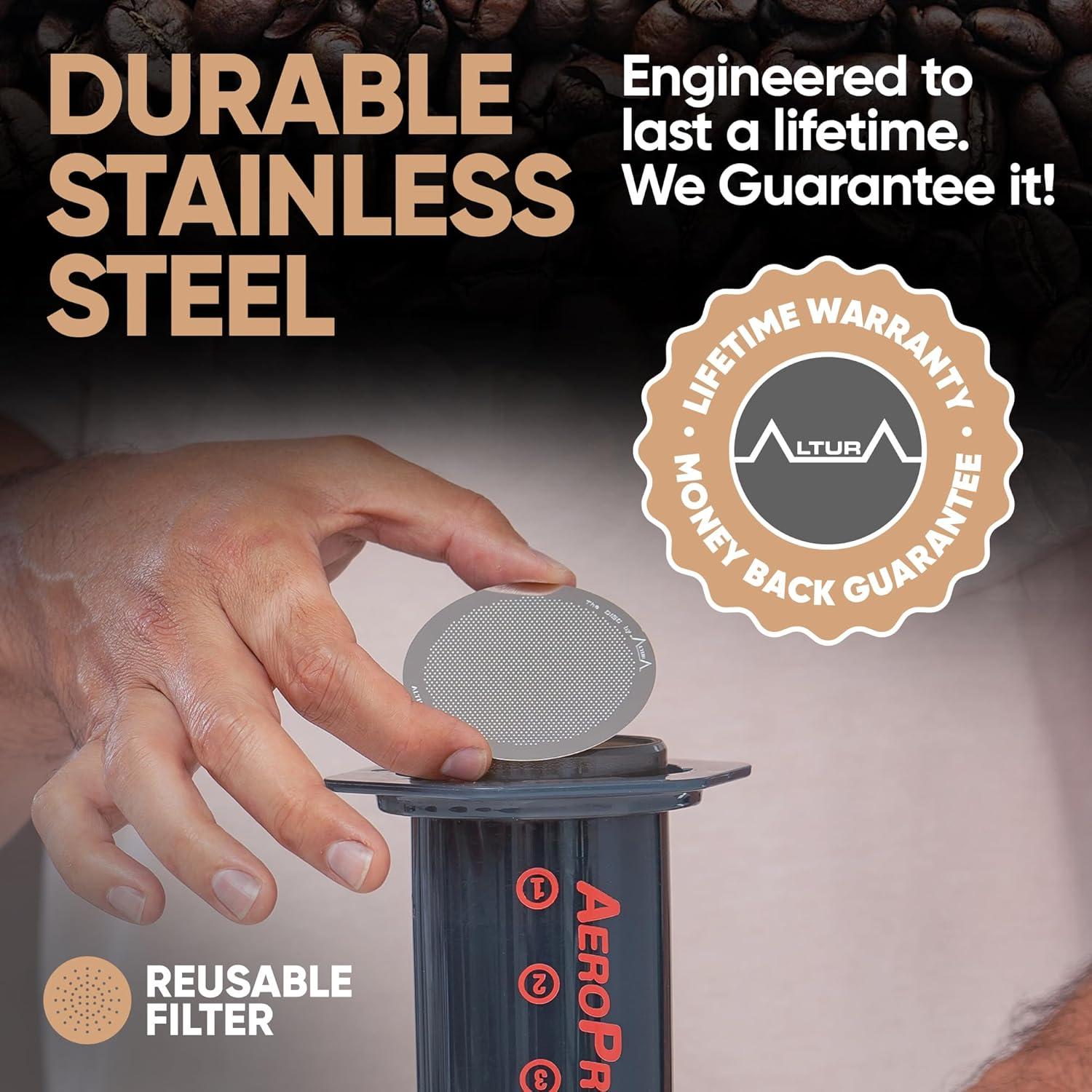 Filtro Metálico Reutilizable Altura para Cafeteras AeroPress