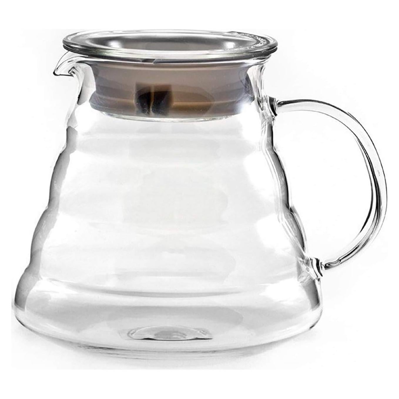 Cafetera de Vidrio Hiware 600ml con Tapa y Diseño Cono