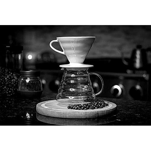 Cafetera de Vidrio Hiware 600ml con Tapa y Diseño Cono