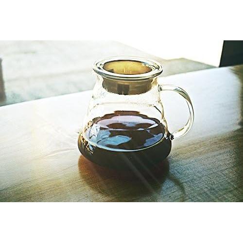 Cafetera de Vidrio Hiware 600ml con Tapa y Diseño Cono