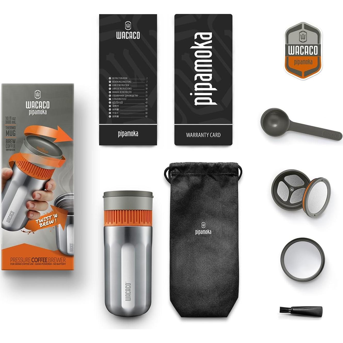 Cafetera Portátil WACACO Pipamoka Manual 295 ml Gris Salvia