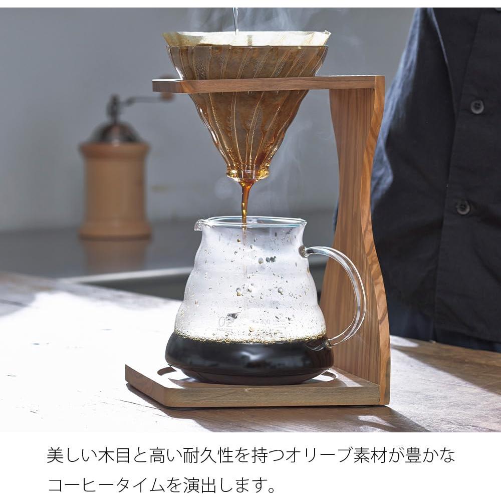 Set Hario V60 de Goteo con Soporte de Madera de Olivo