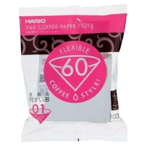 Filtros de Café de Papel Hario V60 Tamaño 01 - 100 Unidades