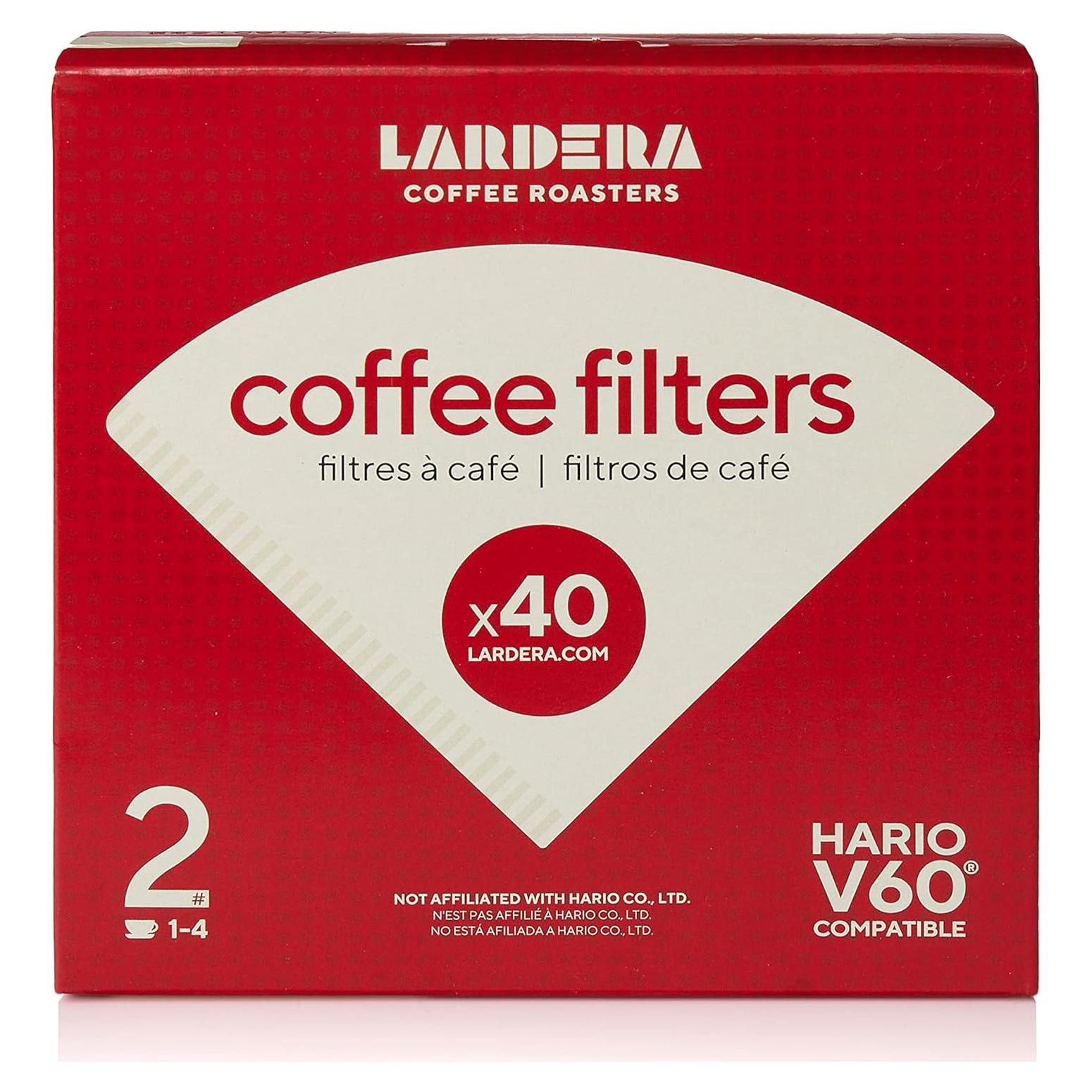 Filtros de café Lardera #2 para V60 - 40 unidades - Papel 50gsm