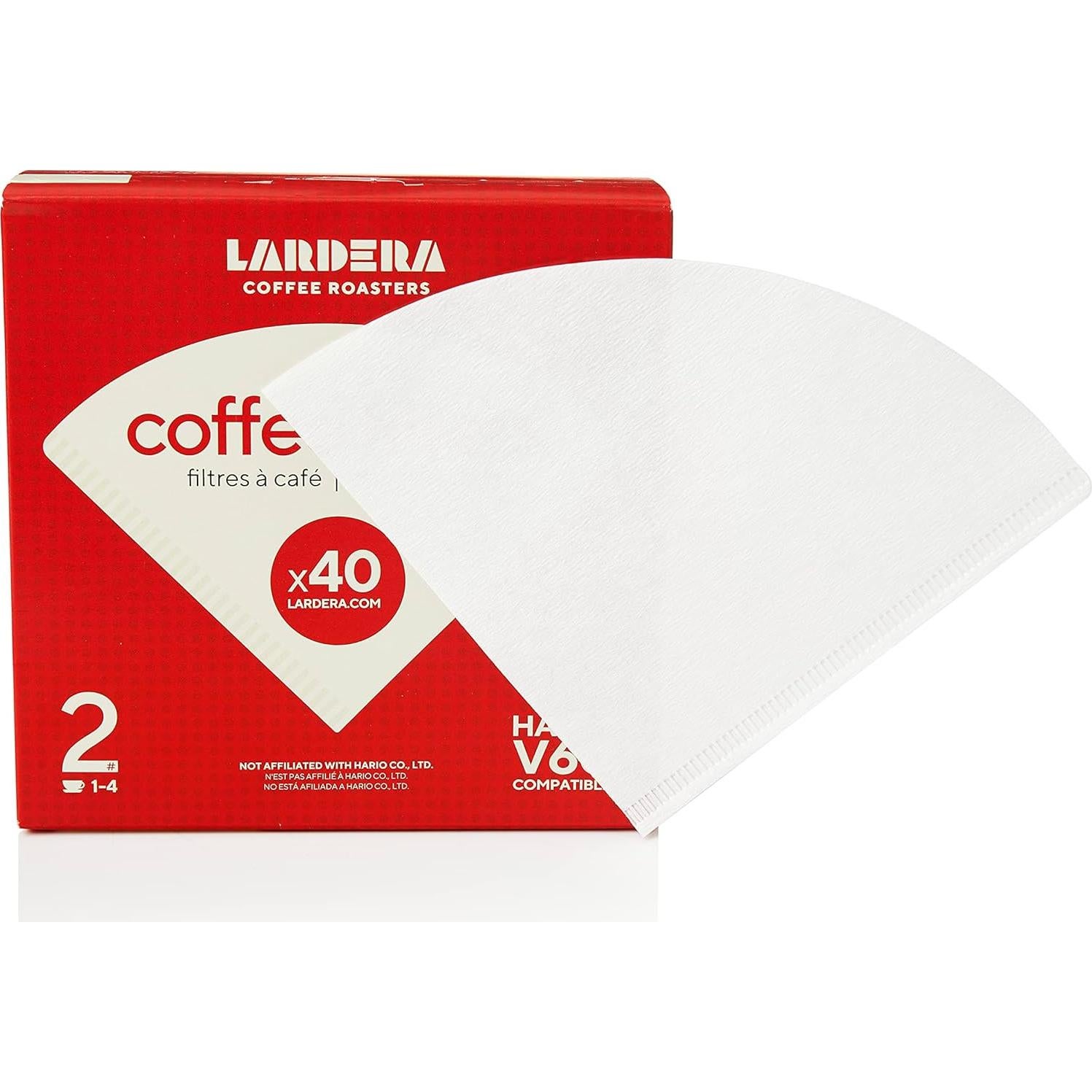 Filtros de café Lardera #2 para V60 - 40 unidades - Papel 50gsm