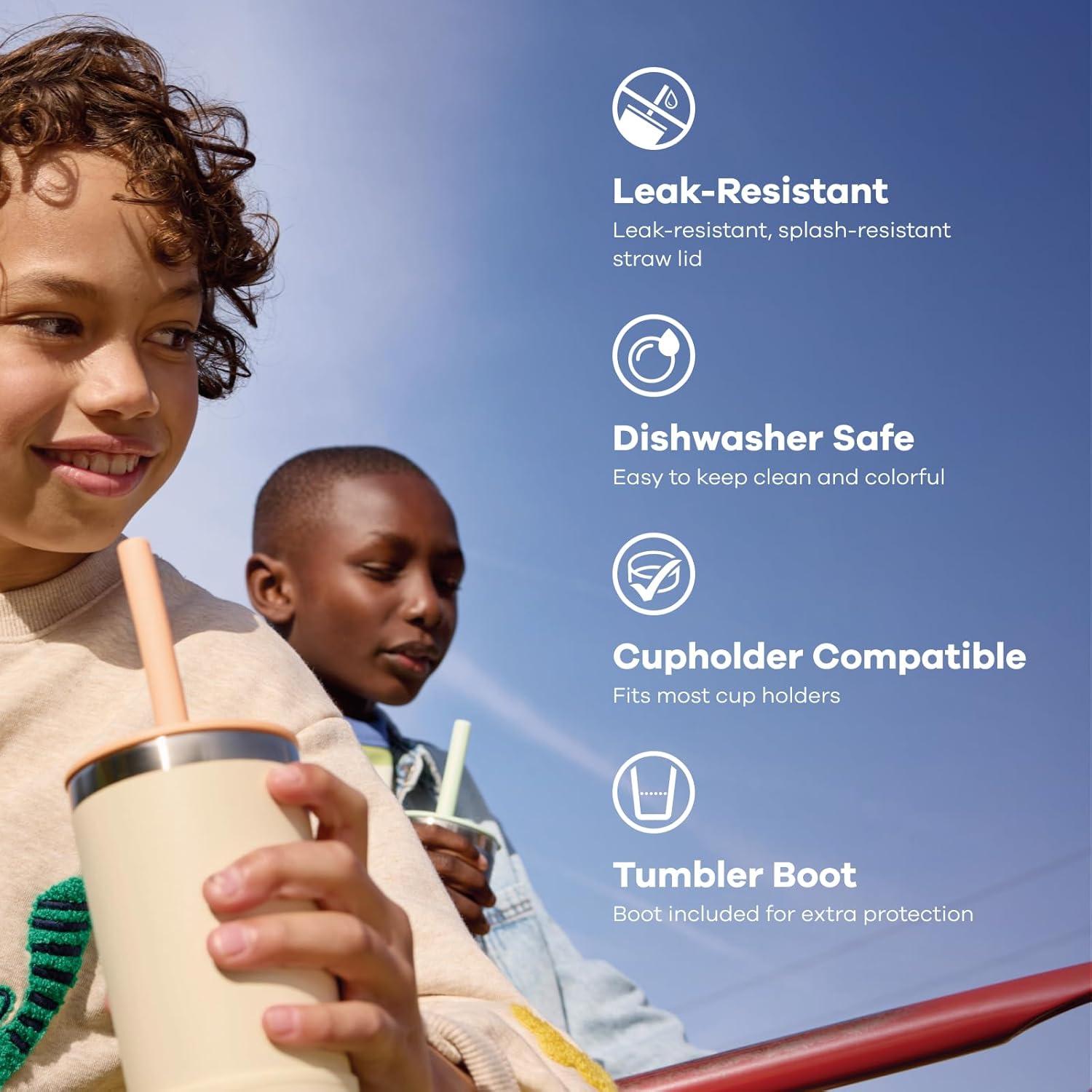 Taza Hydro Flask Kids 355 ml Azul Marino con Tapa y Popote