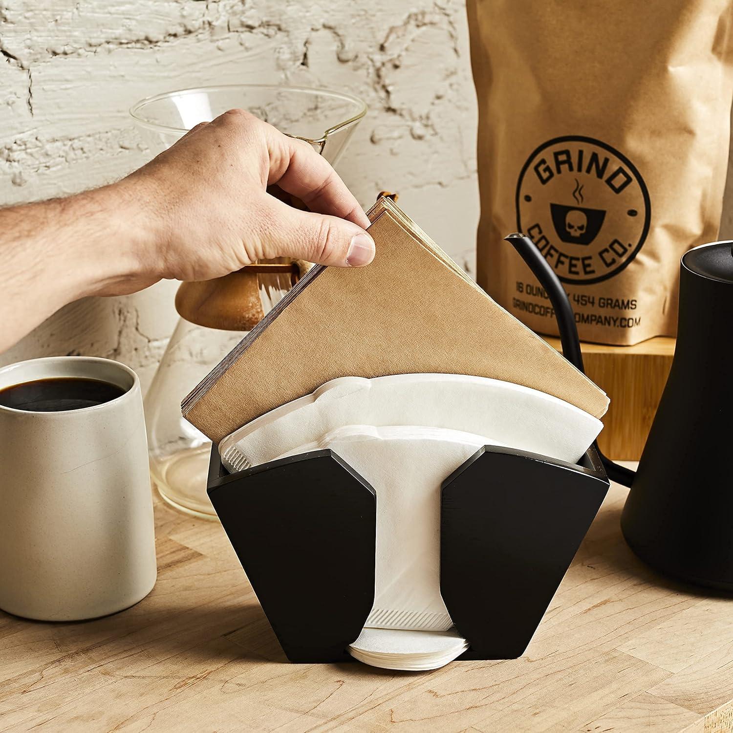 Soporte Organizador de Filtros de Café de Bambú Grind - Negro Mate