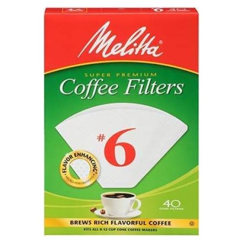 Filtros de café en cono Melitta No. 6 - 40 unidades