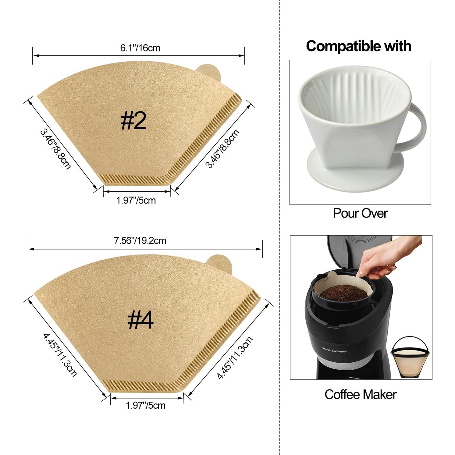 Filtros de café Pro Mael #4, 100 unidades, Natural sin blanquear